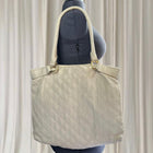 Witchery Quilted Leather Tote Bag - Elegant Beige Everyday Carry Bag - Image 1