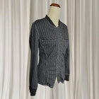 Verge Punk Grunge PinStriped Blouse - Hook and Eye Front Detail M - Image 3