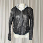 Diane Von Furstenberg Designer Black Leather Jacket Size S - Image 3