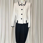 Preston & York Suit Set- Blazer & Skirt Elegant Cream & Black Contrast 12AU - Image 2