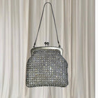 Vintage Evening Clutch Bag - Silver Rhinestone Crystal Glamour 1920s - Image 2