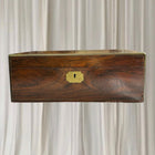 Vintage Victorian Rosewood Writing Slope Box - 1880 Brass Inlay Antique - Image 2