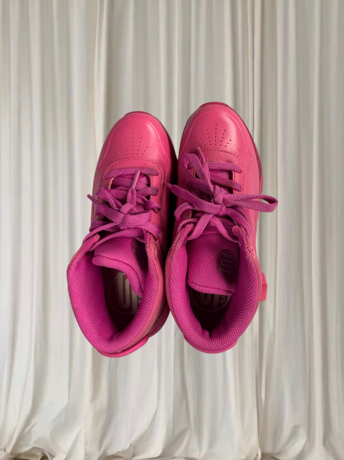 Skechers S-Lights Remix High-Top Sneakers Vibrant Hot Pink Light-Up Kids Shoes - Image 3
