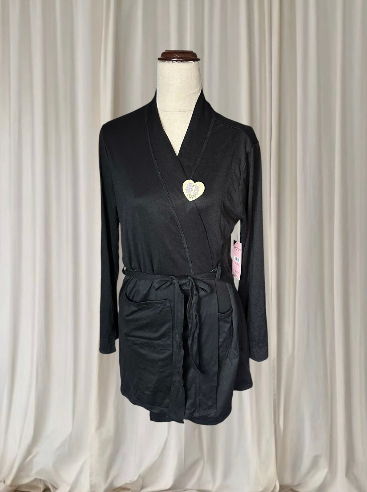 Juicy Couture 3-Piece Loungewear Set - Rhinestone Logo Black NEW M - Image 2
