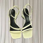 Wittner Strappy Block Heel Sandals - White Patent Square Toe EU37 - Image 3