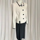 Preston & York Suit Set- Blazer & Skirt Elegant Cream & Black Contrast 12AU - Image 3