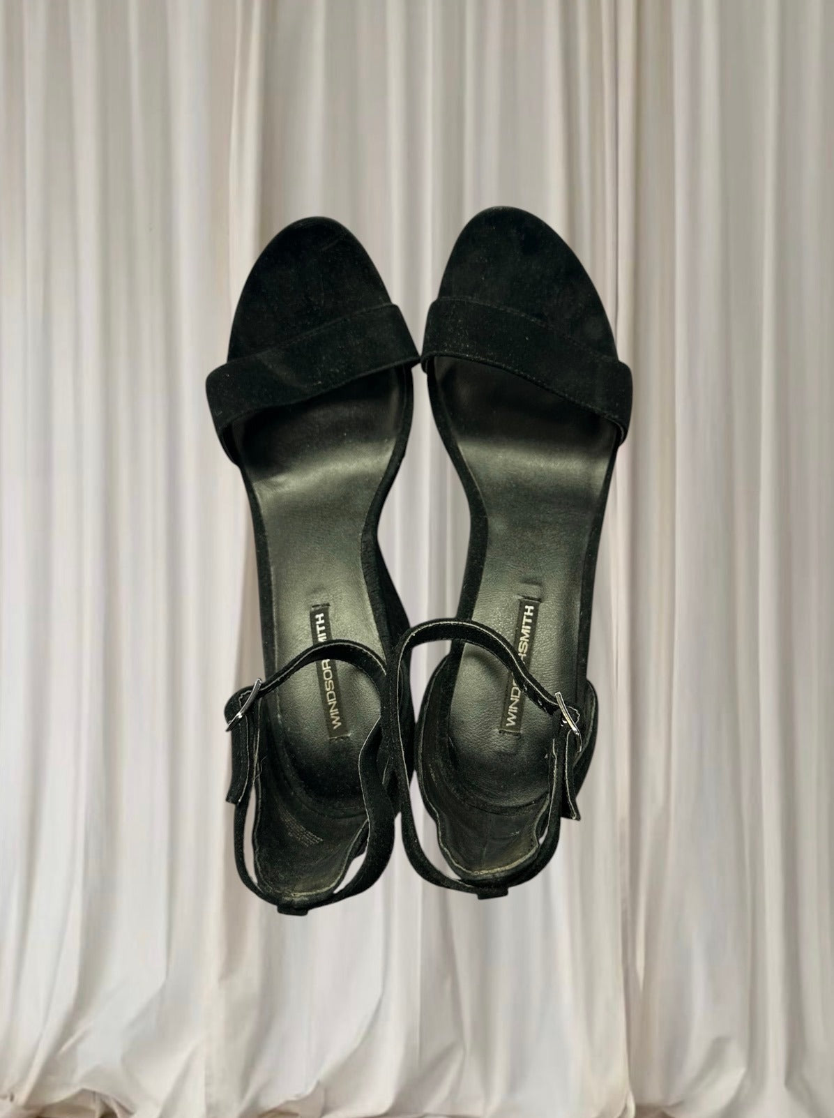 Windsor Smith Platform Wedge Heels - Versatile Black Suede Ankle Strap AU8 - Image 3