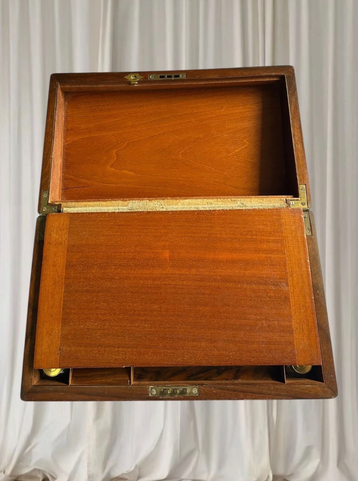 Vintage Victorian Rosewood Writing Slope Box - 1880 Brass Inlay Antique - Image 4