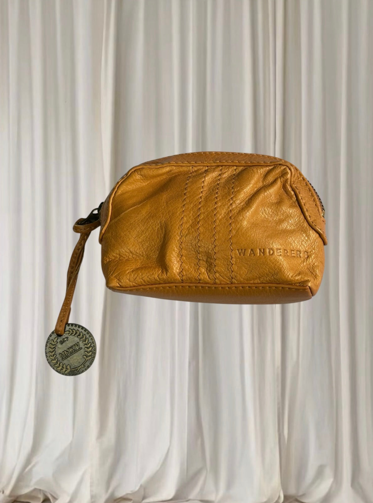 WANDERERS Small Leather Pouch - Vibrant Mustard Yellow Coin Purse - Image 3