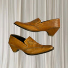Pikolinos Leather Western Loafer Heel Boots - Tan Embroidered Block Heel - Image 4
