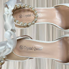 Crystal Queen Stiletto Heels - White Pearl And Ribbon Bridal Design 38 New - Image 7