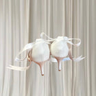 Crystal Queen White Pearl Ribbon Heels - Ankle Strap Pointed-Toe Heels 38 - Image 5