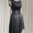 1960s Jacqueline Hogan Velvet Cocktail Dress - Vintage Black Beaded XS - Image 5