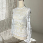 Bardot White Crochet Lace Long Sleeve Blouse - Textured Layering Piece AU10 - Image 4