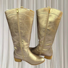 Taking Shape Western Cowboy Boots - Metallic Champagne Gold Knee High  - Image 2