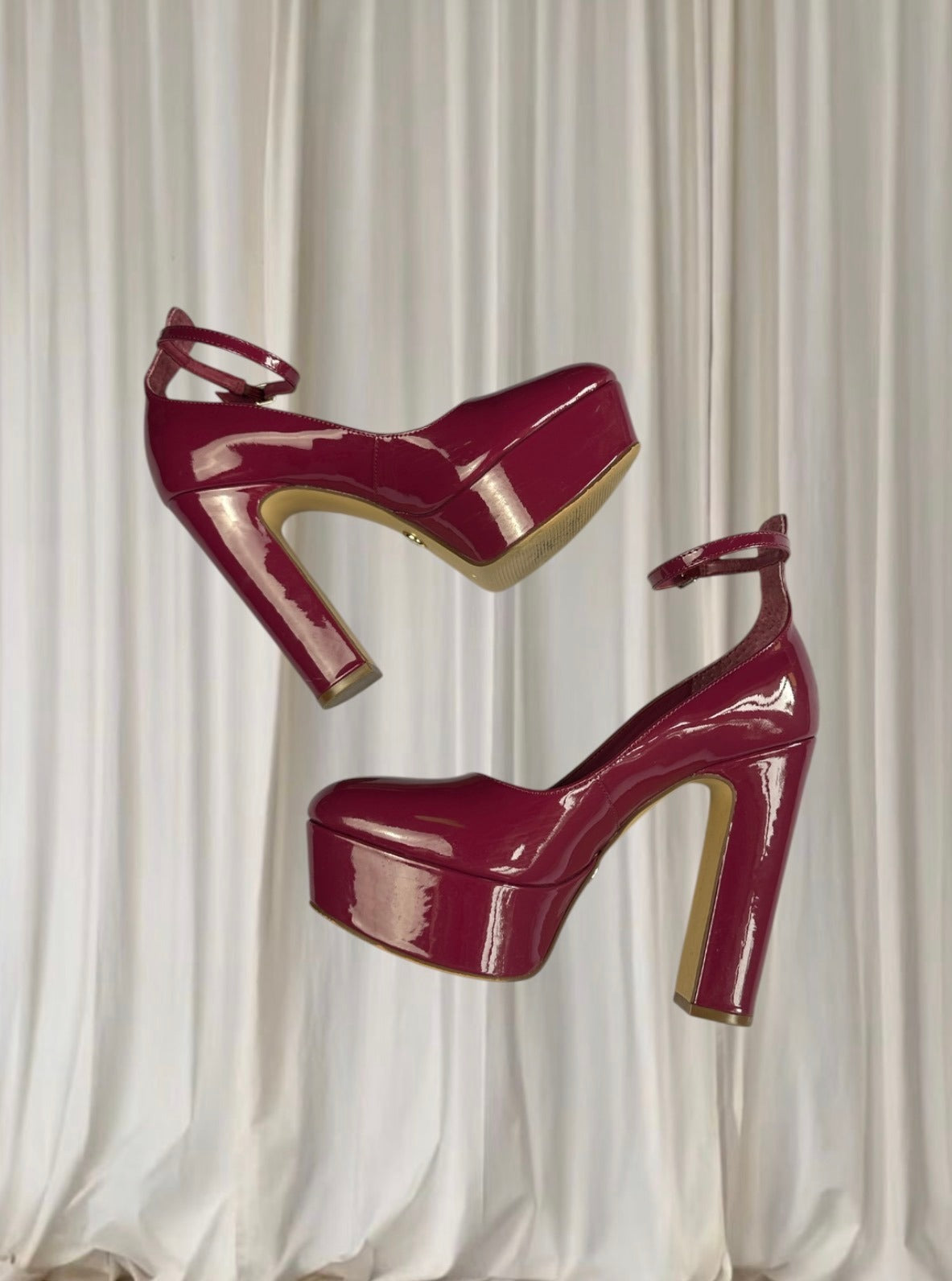 Wittner Platform Heels - Bold Magenta Zaiqee Patent Leather Y2K EU37 - Image 4