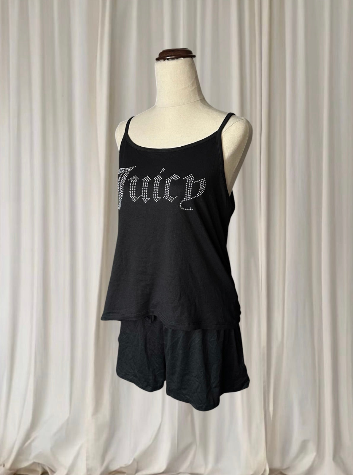 Juicy Couture 3-Piece Loungewear Set - Rhinestone Logo Black NEW M - Image 6