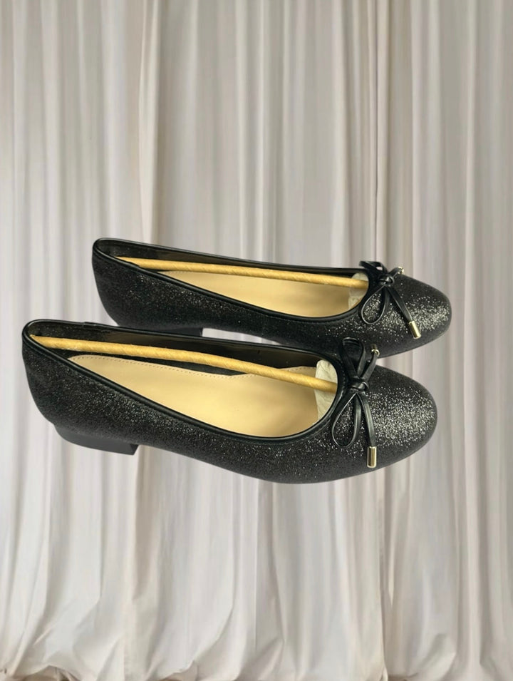 Review Ballet Flats - Zabelle Elegant Black Glitter with Bow Detail - Image 1