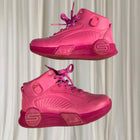 Skechers S-Lights Remix High-Top Sneakers Vibrant Hot Pink Light-Up Kids Shoes - Image 4