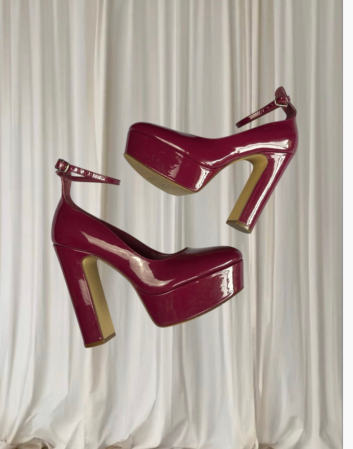 Wittner Platform Heels - Bold Magenta Zaiqee Patent Leather Y2K EU37 - Image 5