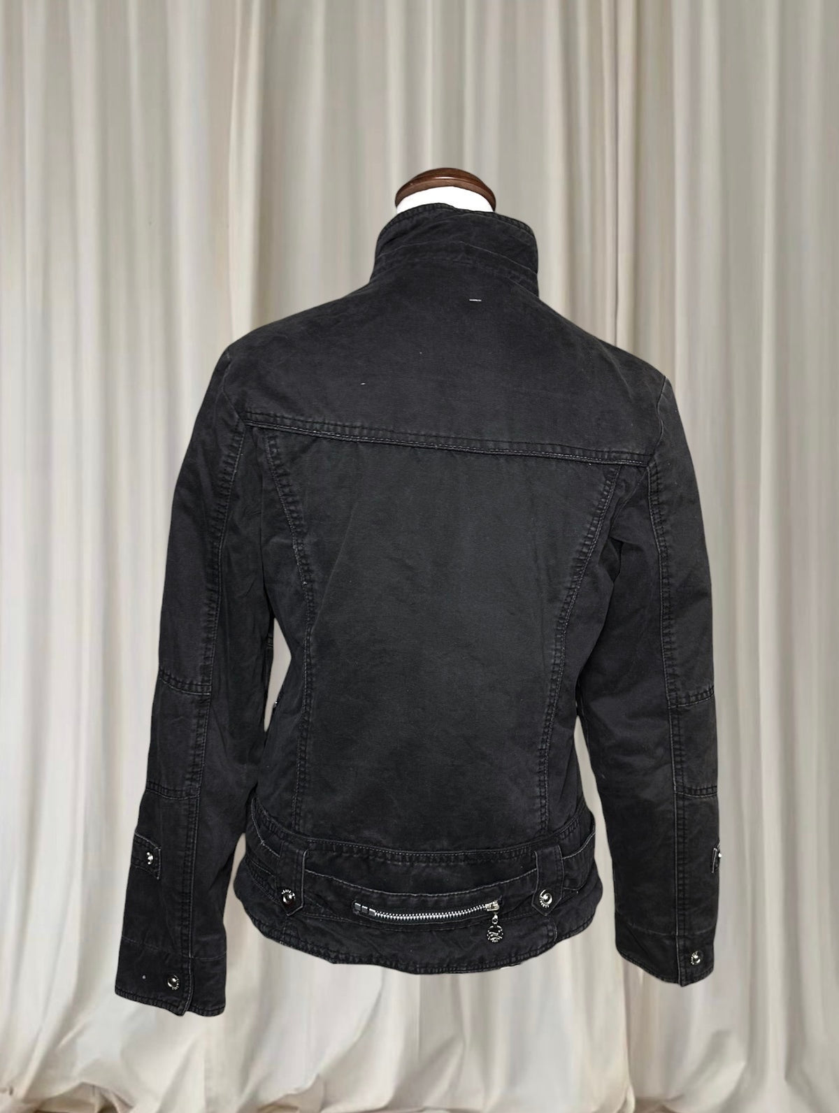 Vintage Grunge Fu Hua Nian Utility Field Jacket - Black Layering Piece S - Image 5