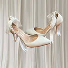 Crystal Queen Stiletto Heels - White Pearl And Ribbon Bridal Design 38 New - Image 4