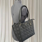 Guess Large Tote Handbag - Quilted Black Shoulder Bag - Image 4