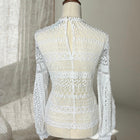 Bardot White Crochet Lace Long Sleeve Blouse - Textured Layering Piece AU10 - Image 5