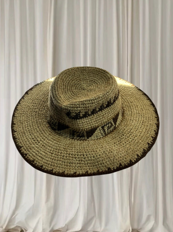 Artisanal Alpaca Wool Wide-Brimmed Sun Hat - Breathable Woven Design