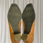 Pikolinos Leather Western Loafer Heel Boots - Tan Embroidered Block Heel - Image 6