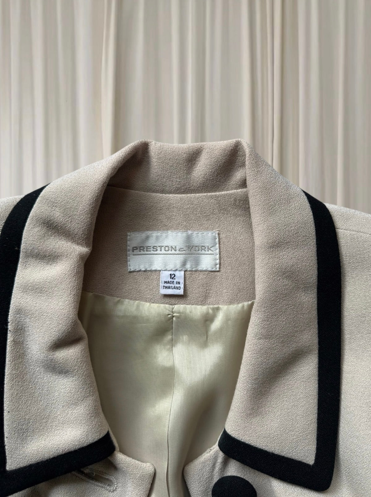 Preston & York Suit Set- Blazer & Skirt Elegant Cream & Black Contrast 12AU - Image 6
