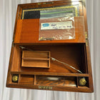 Vintage Victorian Rosewood Writing Slope Box - 1880 Brass Inlay Antique - Image 3