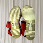 Midas Leather Espadrille Wedge Sandals - Red Platform Style 37 - Image 6