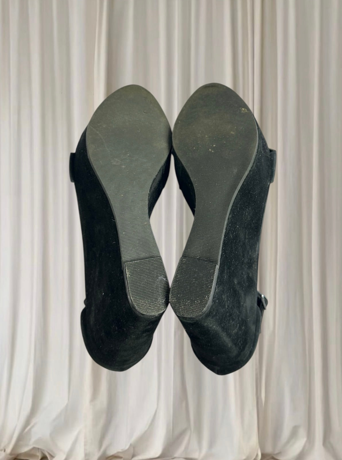 Windsor Smith Platform Wedge Heels - Versatile Black Suede Ankle Strap AU8 - Image 6