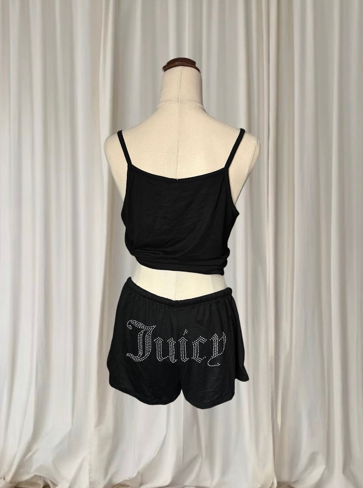 Juicy Couture 3-Piece Loungewear Set - Rhinestone Logo Black NEW M - Image 7