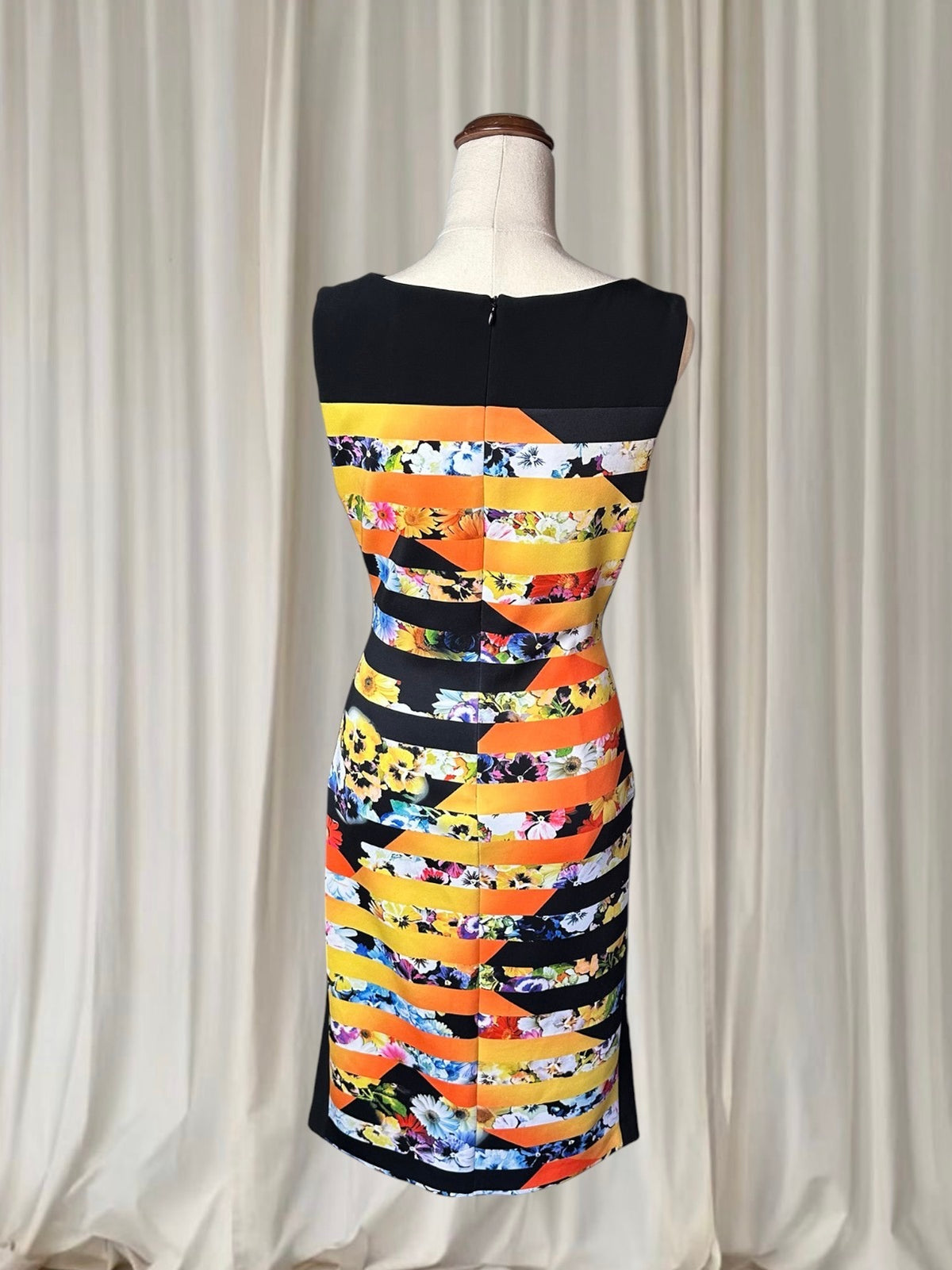 Joseph Ribkoff Women's Floral Cut-Out Cocktail Midi Dress Size 10 - Image 6