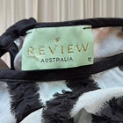 REVIEW Vintage Striped Ruffle Detail Blouse - Black and White Puff Sleeve Top - Image 6