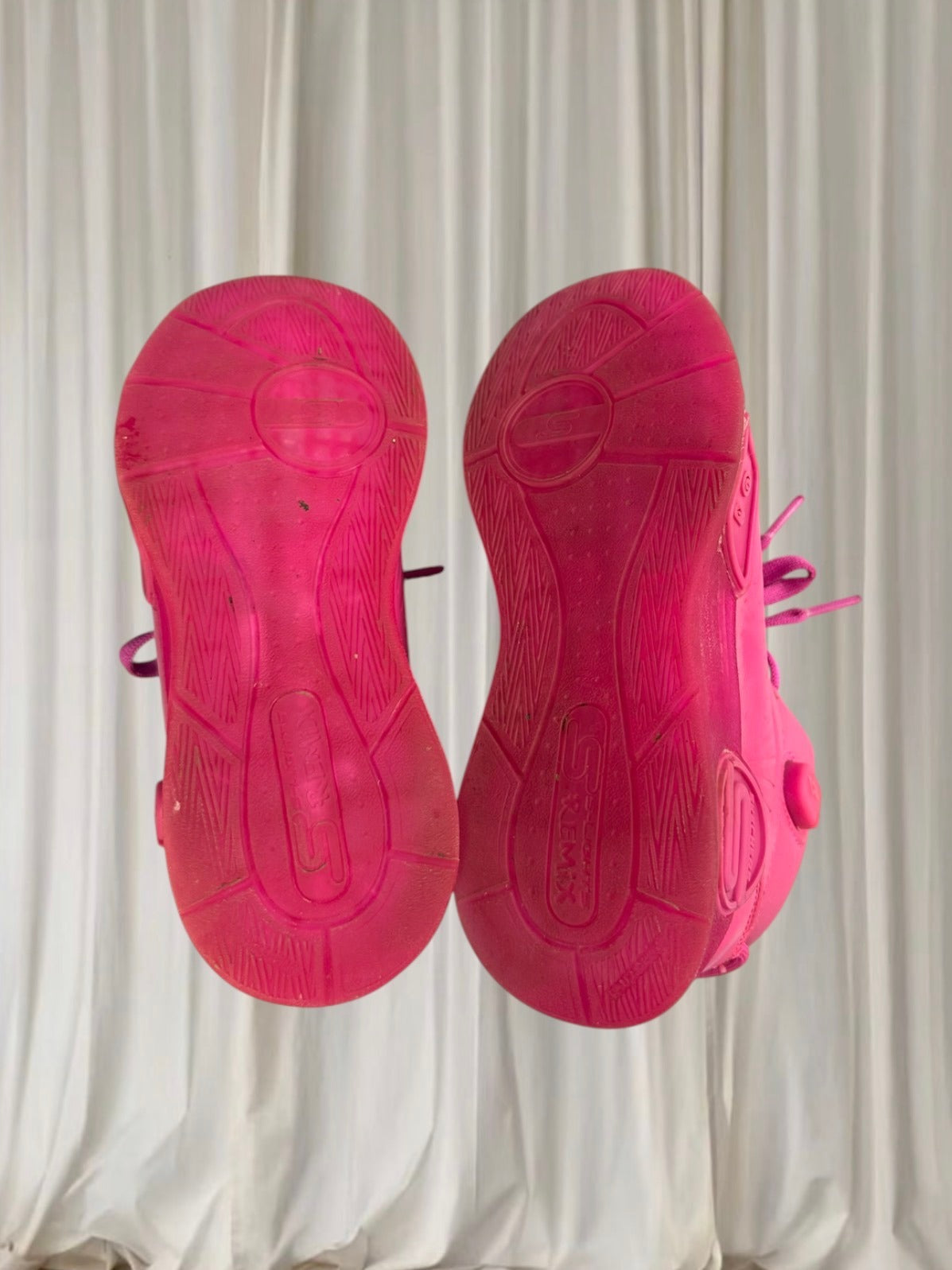 Skechers S-Lights Remix High-Top Sneakers Vibrant Hot Pink Light-Up Kids Shoes - Image 7