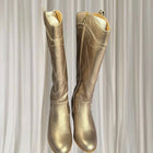 Taking Shape Western Cowboy Boots - Metallic Champagne Gold Knee High  - Image 3