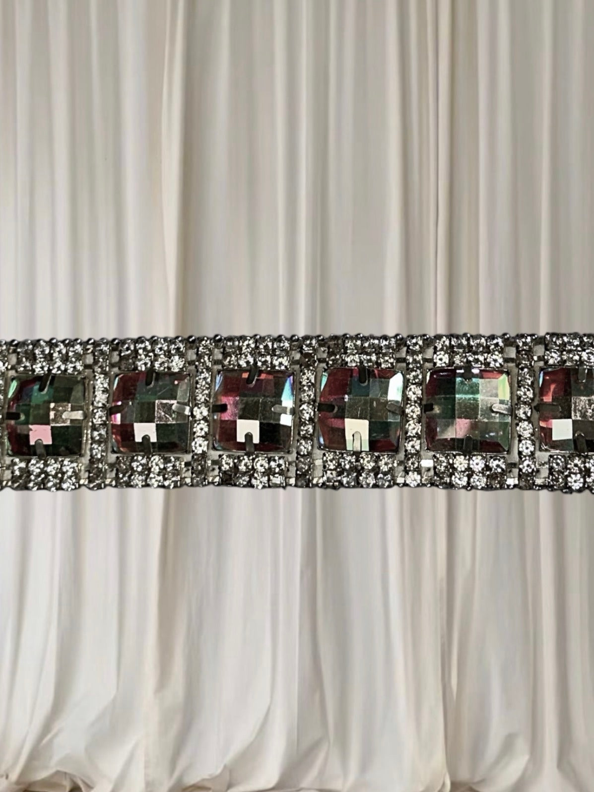 Vintage Brighton Western Belt - Rhinestone and Iridescent Crystal  - Image 7