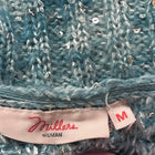 Metallic Off-the-Shoulder Knit Sweater - Blue Silver Women's M - Image 7