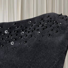 1960s Jacqueline Hogan Velvet Cocktail Dress - Vintage Black Beaded XS - Image 8