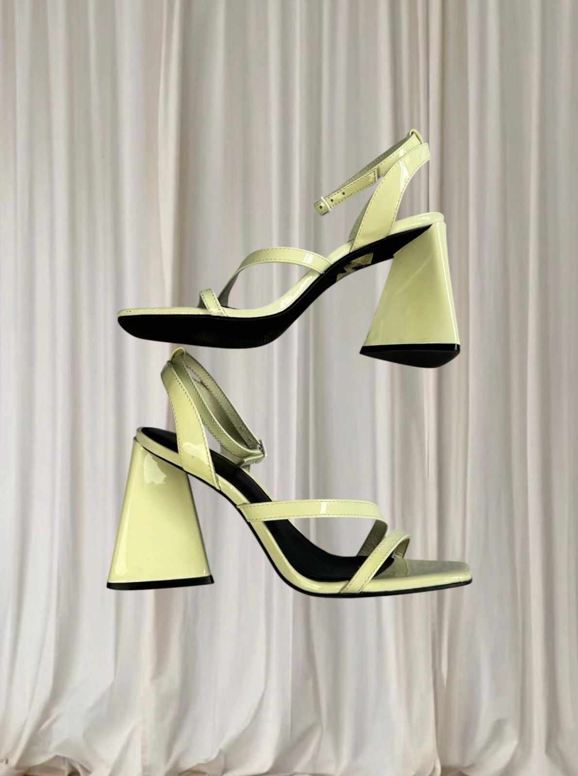 Wittner Strappy Block Heel Sandals - White Patent Square Toe EU37 - Image 6