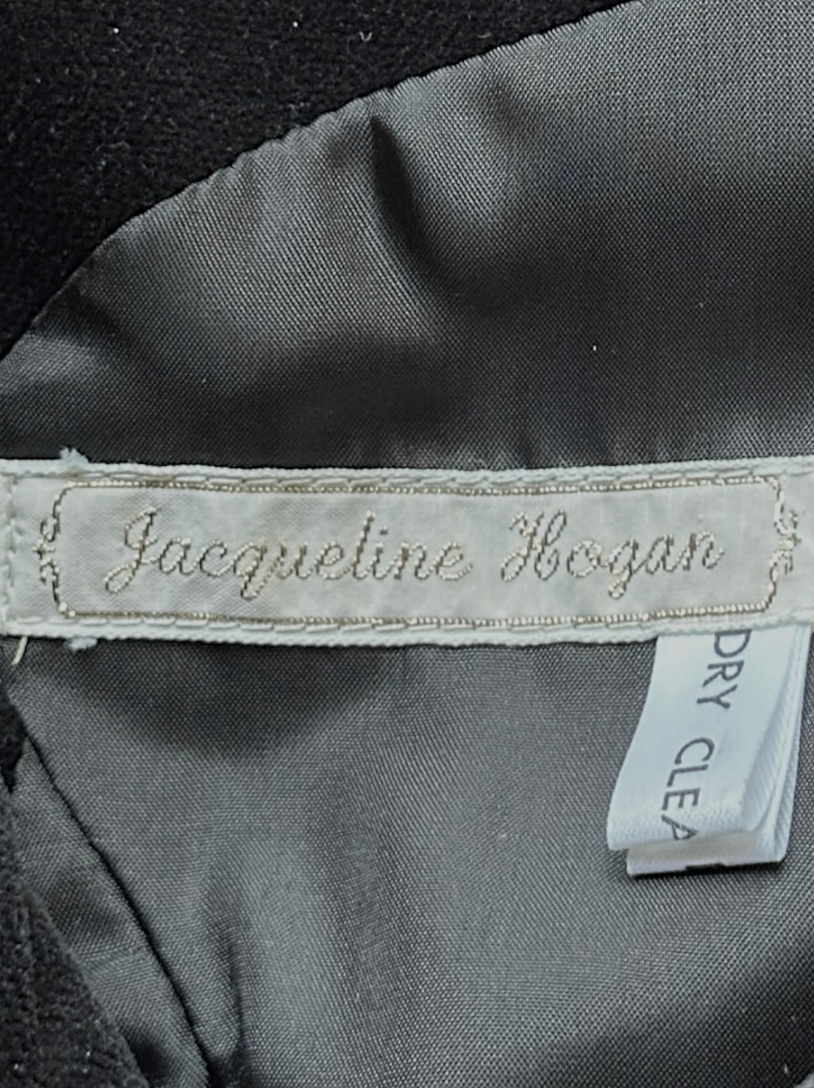 1960s Jacqueline Hogan Velvet Cocktail Dress - Vintage Black Beaded XS - Image 7