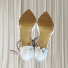 Crystal Queen Stiletto Heels - White Pearl And Ribbon Bridal Design 38 New - Image 8