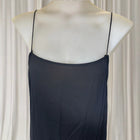 Vintage 90s Black Cotton Blend Midi Slip Dress - Silk Lined Minimalist Silhouette - Image 3