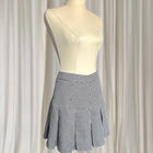 Classic Houndstooth Black And White Y2K Pleated Mini Skirt AU8