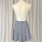 Classic Houndstooth Black And White Y2K Pleated Mini Skirt AU8