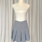 Classic Houndstooth Black And White Y2K Pleated Mini Skirt AU8