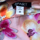 Orchid Vintage Floral Blouse - Sheer Peach Pink Button-Down
